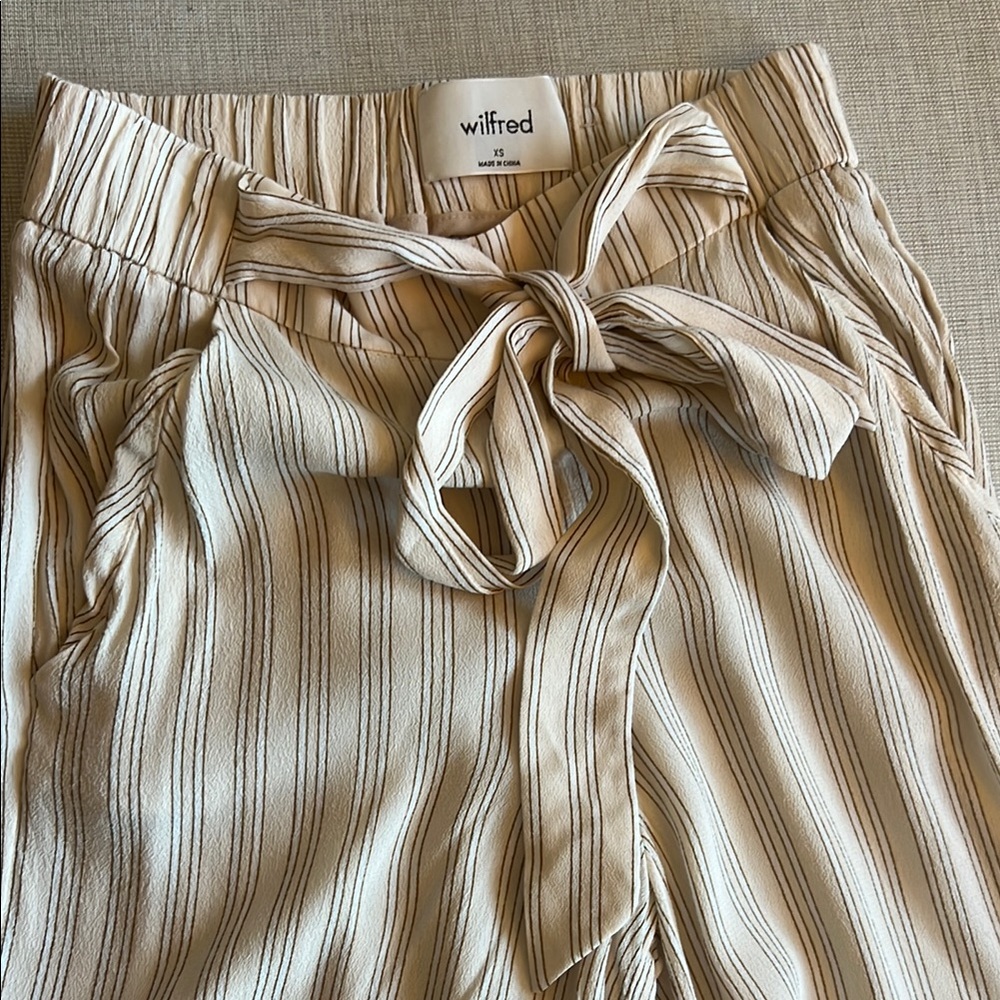 Wilfred Tie-Waist Striped Cropped Pants